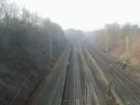 Einfahrt Bahnhof Eichenberg, Blick nach SW