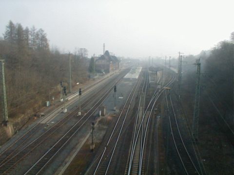 Einfahrt Bahnhof Eichenberg, Blick nach NO