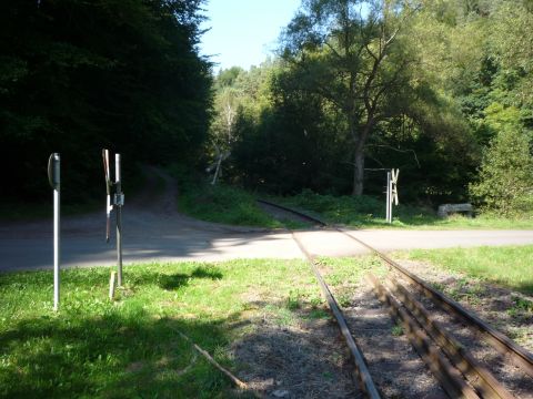 Bahnbergang ber einen Forstweg