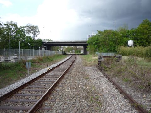 Prellbock des Anschlussgleis Industriegebiet