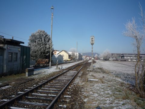 Einfahrt in den Bahnhof Ramsen