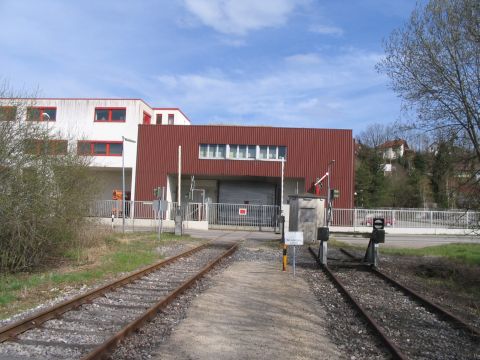 Bahnbergang ber die Strae nach Pfullendorf