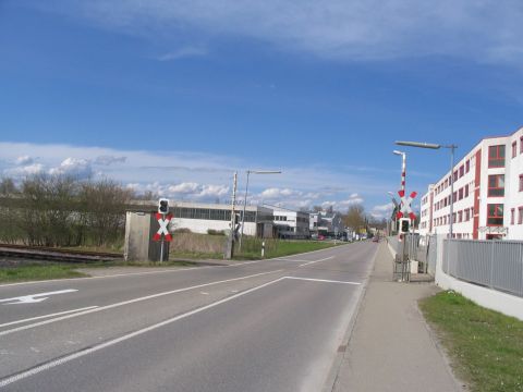 Bahnbergang ber die Strae nach Pfullendorf