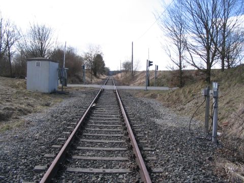 Bahnübergang über die Straße nach Burgweiler