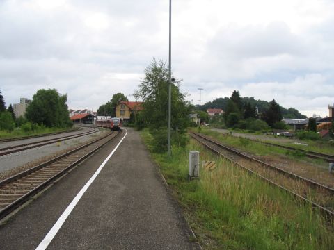 Einfahrt in den Bahnhof Leutkirch