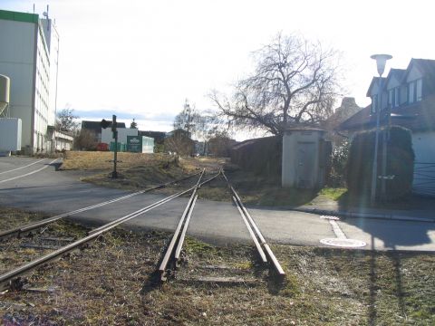 Bahnbergang in Tettnang mit Gleisanschlssen