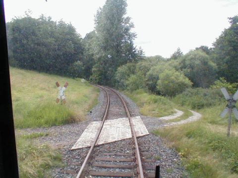 Bahnbergang ber einen Feldweg