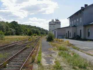 Bahnhofsgebäude von der Gleisseite