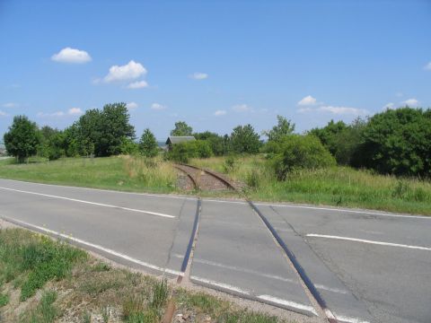 Bahnbergang ber die Strae von Dllstdt nach Herbsleben