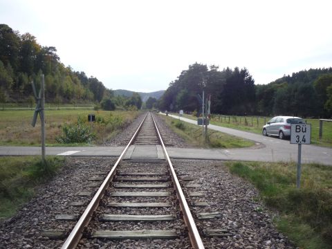 Bahnbergang ber einen Feldweg
