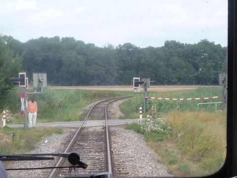 Bahnbergang ber die Strae von Obergimpern nach Siegelsbach