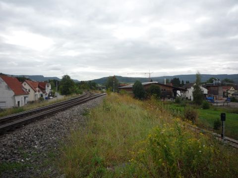 Abzweig des neuen bergangsgleises nach Gammmertingen