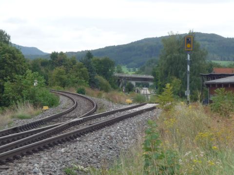 Abzweig des neuen bergangsgleises nach Gammmertingen