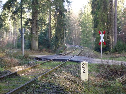 Bahnübergang zwischen Breitenfürst und Welzheim