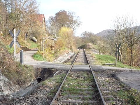 Bahnübergang zwischen Rudersberg und Klaffenbach-Alhütte