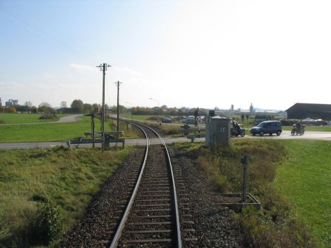 Bahnbergang ber die Staatsstrae nach Asch