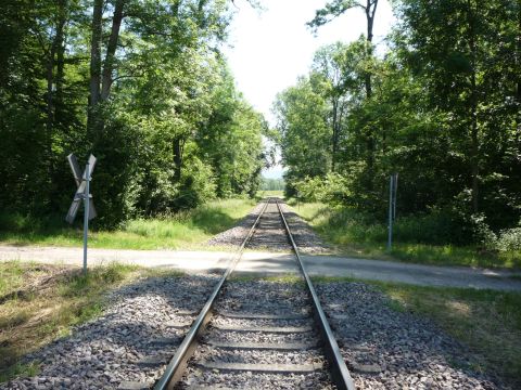 Bahnbergang zwischen Moos und Oberbruch