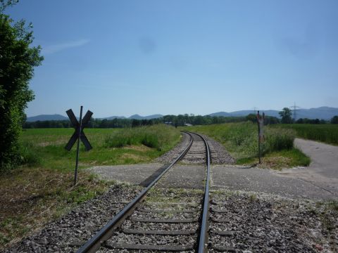 Bahnbergang zwischen Moos und Oberbruch