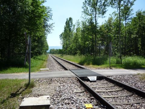 Bahnbergang zwischen Schwarzach und Hildmannsfeld